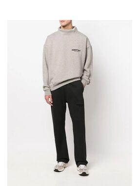 Fear of God Essentials Men’s Light Gray Mock Neck Sweatshirt